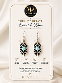 TURKUAZ DETAYLI OTANTİK KÜPE