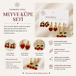 MEYVE SEPETİ 3'LÜ KÜPE SETİ