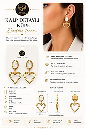 KALP DETAYLI ZARİF GOLD ÇELİK KÜPE